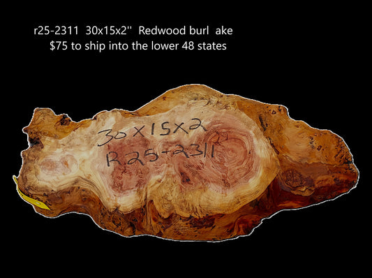 Redwood Curly Lace Burl |  River Tables | Pedestal |  R25-2311