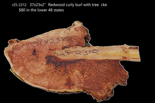 Redwood Curly Burl with Tree | River Tables | Pedestal | DIY | R25-2312