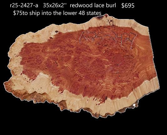 Redwood Lace Burl | Craft Wood | Table | DIY | GUITAR BILLET | R25-2427