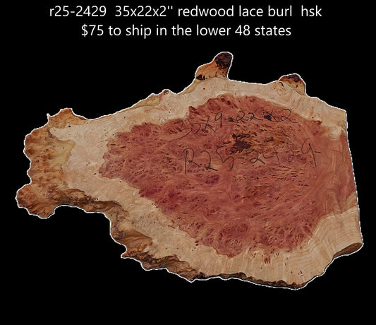 Redwood Lace Burl Slab | DIY Crafts | Redwood Burl | River Table | R25-2429