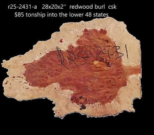 Redwood Burl Slab | Craft Wood | Table | DIY | R25-2431