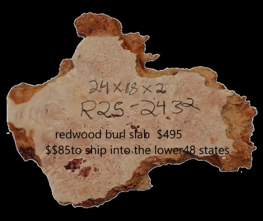 Redwood Burl Slab | Craft Wood | Table | DIY | R25-2432