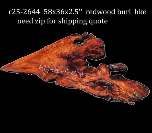 Redwood Slab | DIY | River Table | Burl Table | Craft Wood | R25-2644