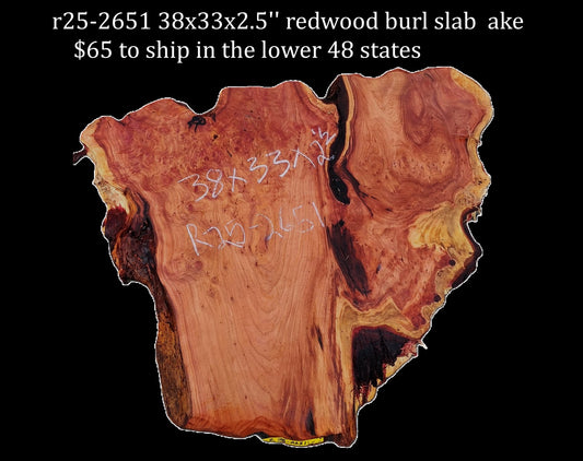 Redwood Slab | DIY | River Table | Burl table | Craft Wood | R25-2651