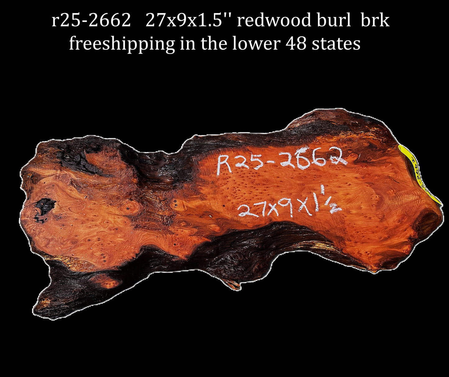 Redwood Slab | DIY | River Table | Burl table | Craft Wood | R25-2662