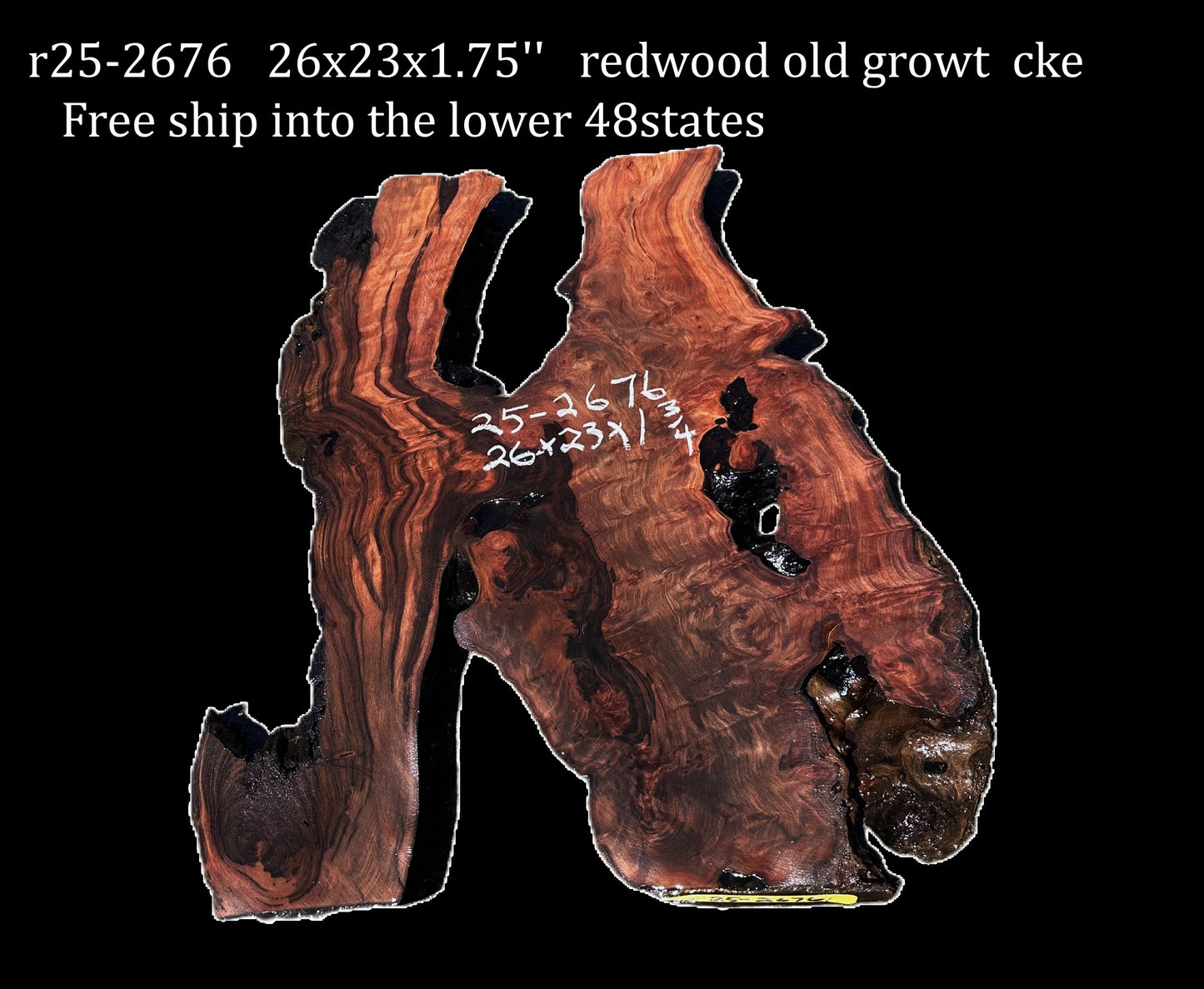 Old Growth Redwood Slab | DIY | River Table | Craftwood | R25-2676