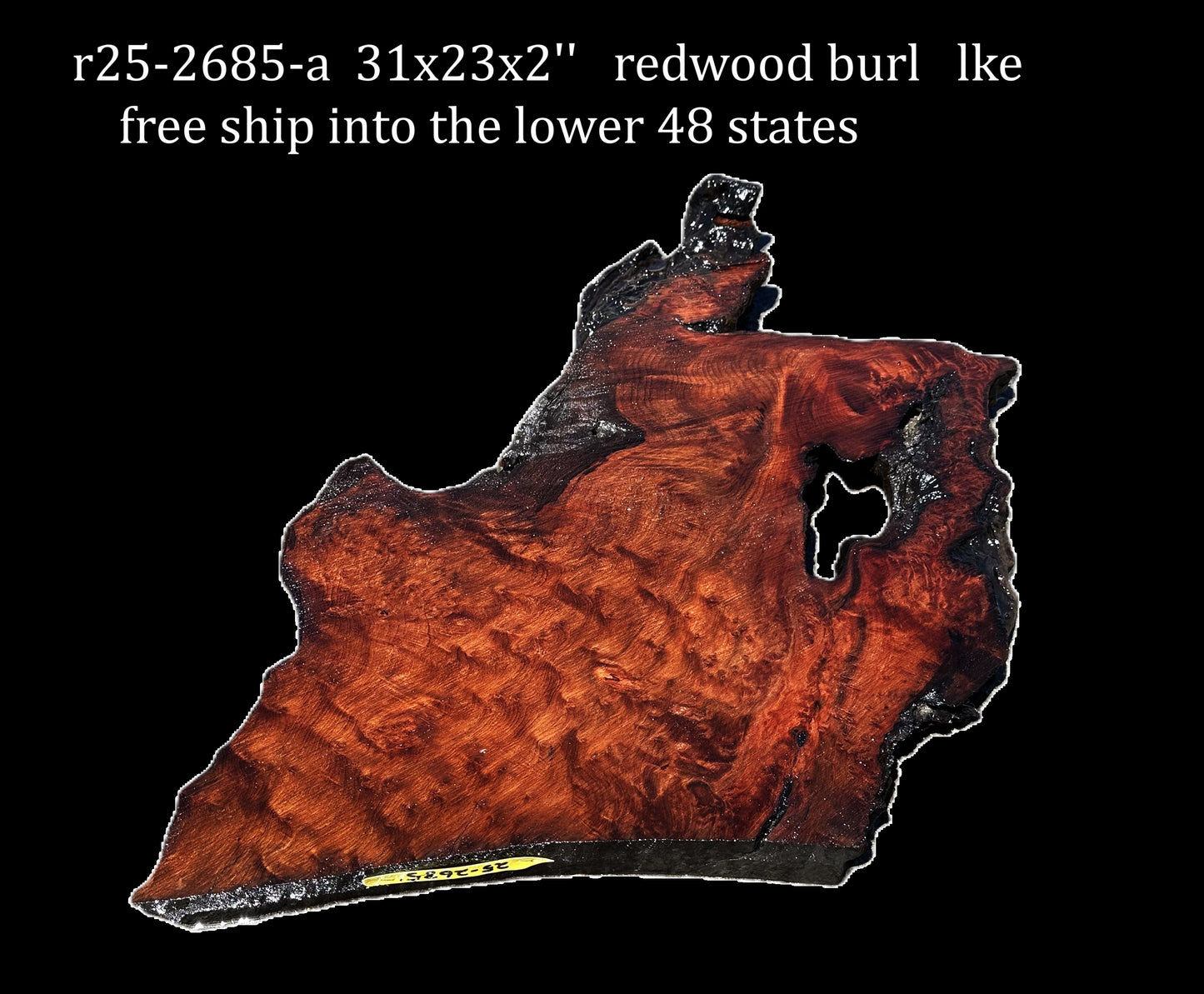 Redwood Slab | DIY | River Table | Burl table | Craft Wood | R25-2685