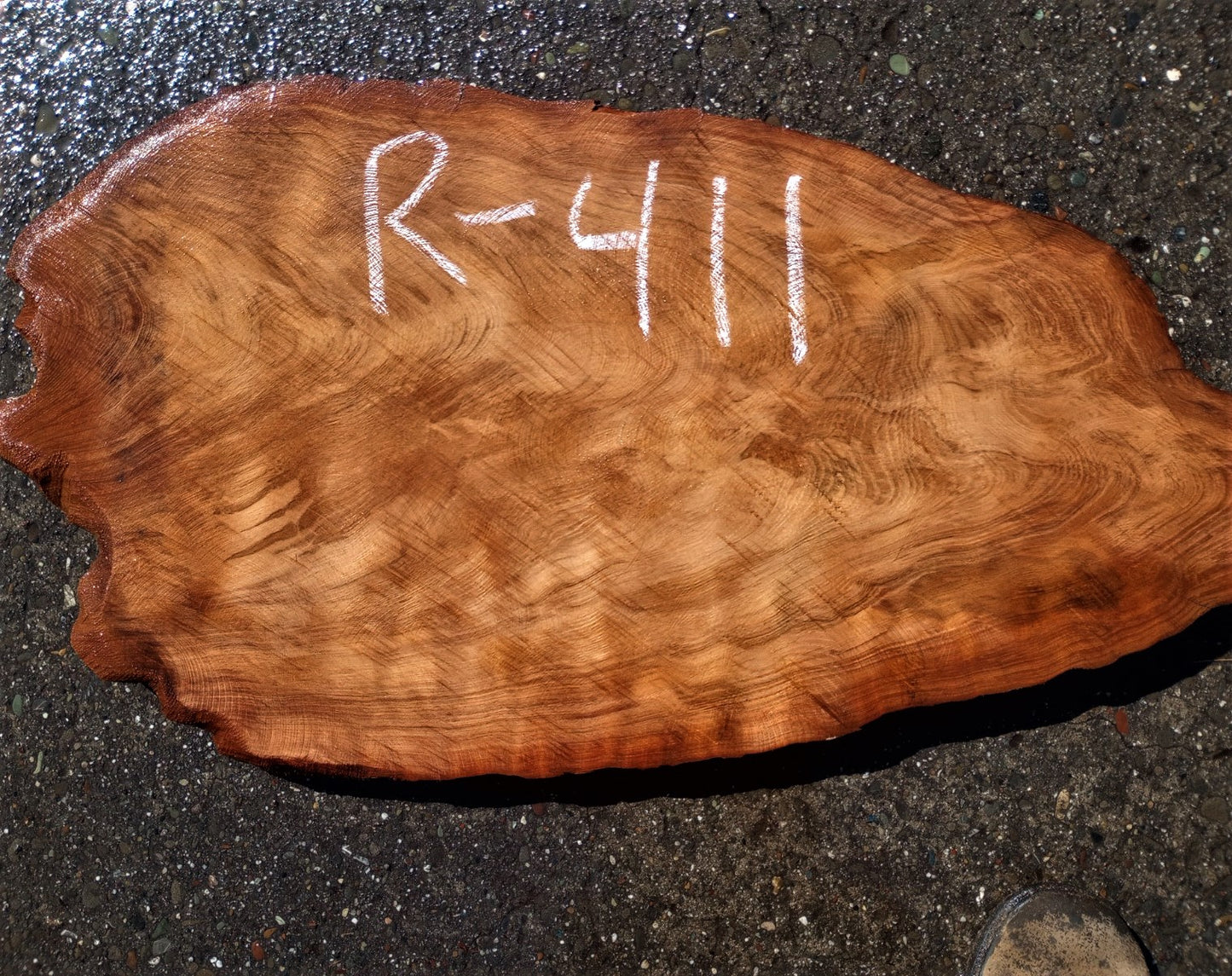 curly redwood | live edge slab | DIY wood crafts | bowl turning | r-411