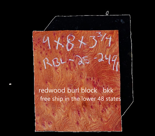 Redwood Burl Block | Bow Turning | Craft Wood | diy | RBL25-2491