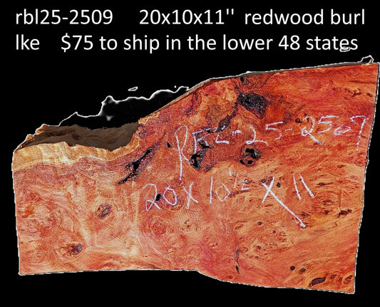 Redwood Burl | Turning Block | Craft Wood | DIY | RBL25-2509