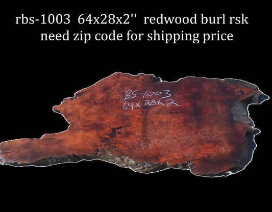 Redwood Burl | DIY | River Table | Craft Wood | Live-Edge | RBS-1003