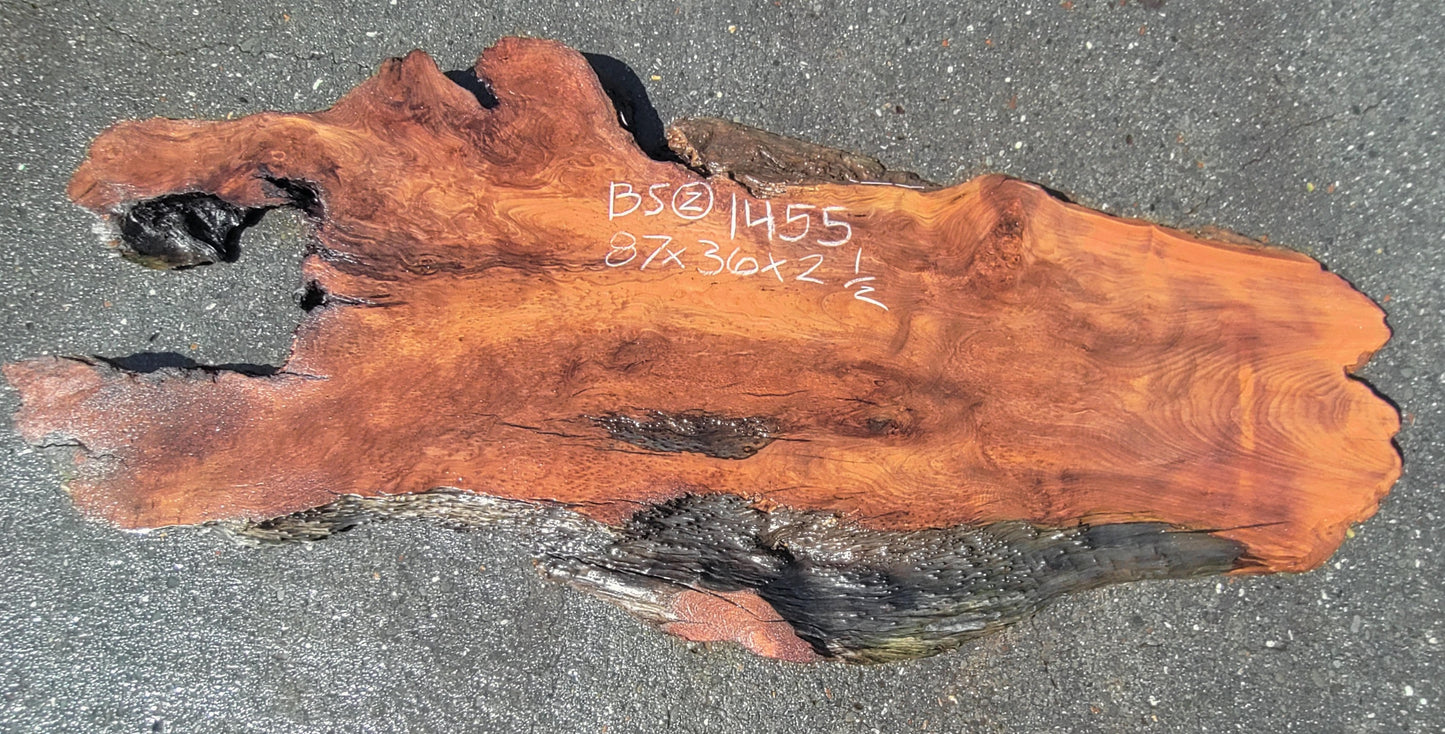 Redwood Burl slab | Counter | Headboard | Rustic Desk | bsz-1455