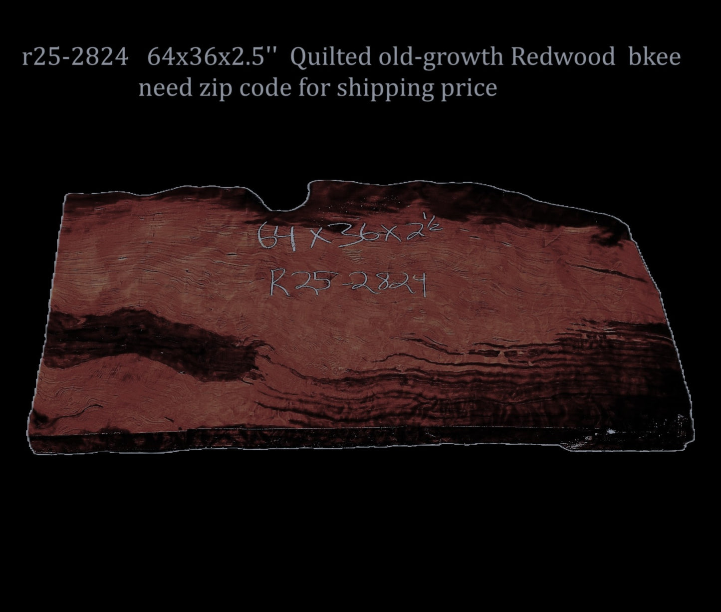 Quilted Redwood Slab | DIY | River Table | guitar billets | rg25-2824