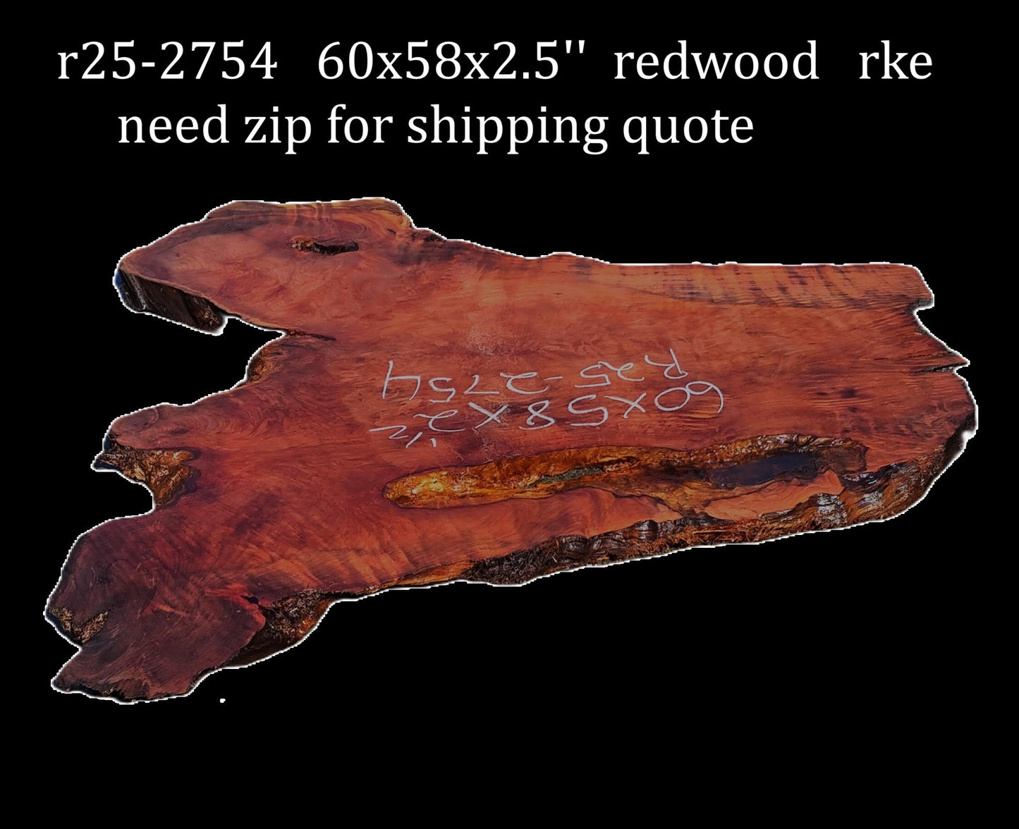 Curly and Burl | Redwood Slab | DIY | Table | R25-2754