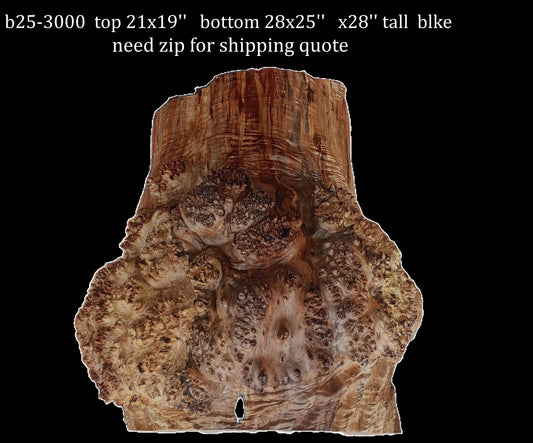 Maple Burl Base | Mount | Small Table Base | b25-3000