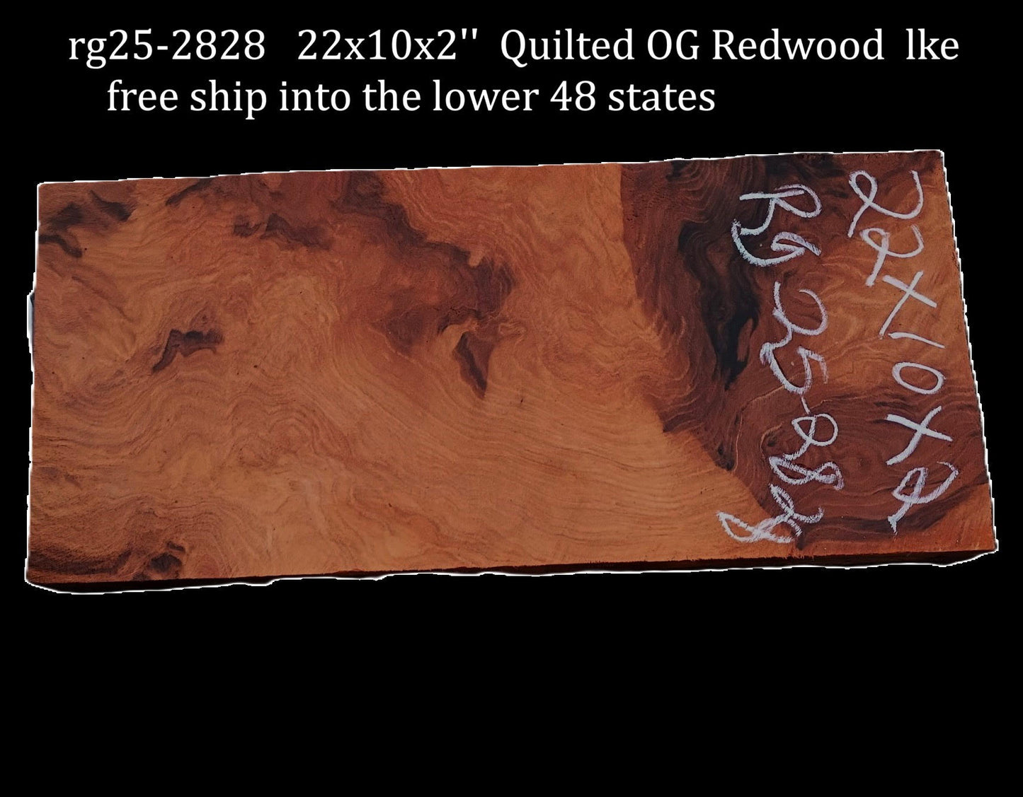 Quilted Redwood Slab | DIY | River Table | guitar billets | rg25-2828