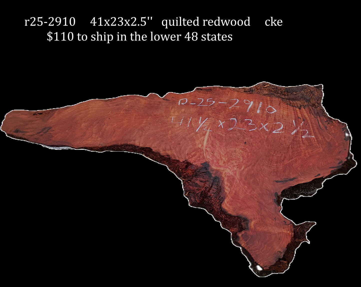 Quilted Redwood Slab | DIY | River Table | R25-2910