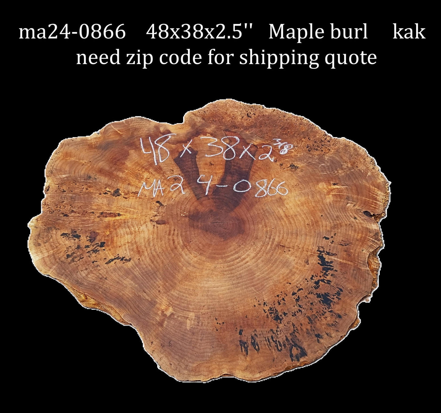 Maple Burl | Live Edge Slab | River Table | DIY | MA24-0866