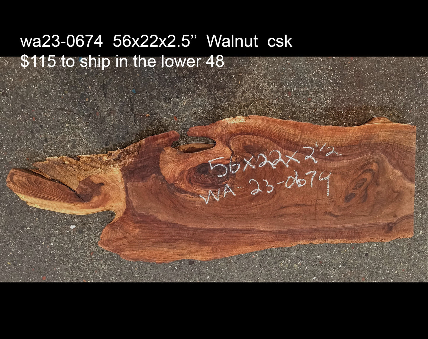 Walbut slab | live edge | DIY craft wood | Burl table | w23-0674