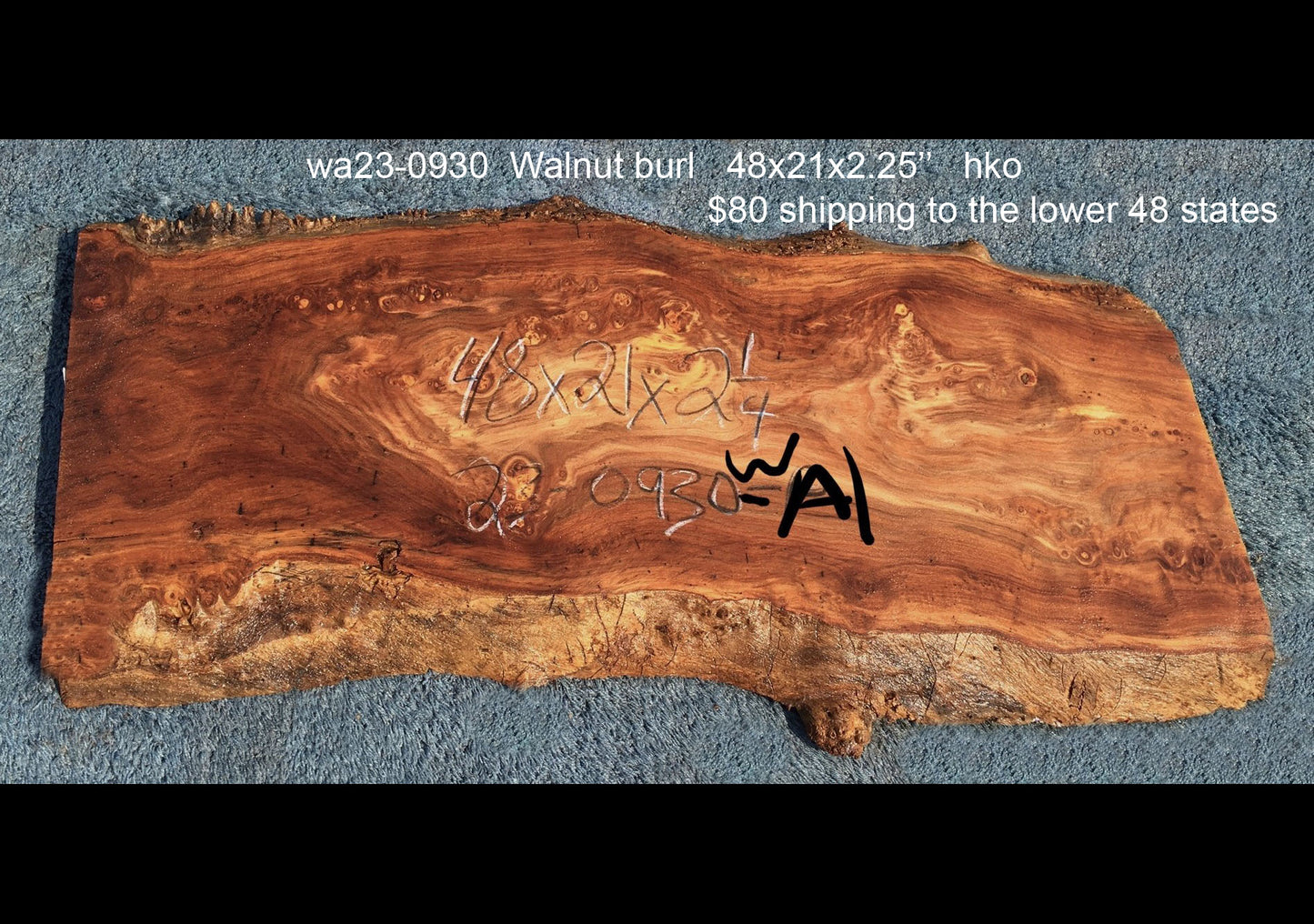 walnut burl | burl slab | desk | kitchen table | DIY wood | wal23-0930