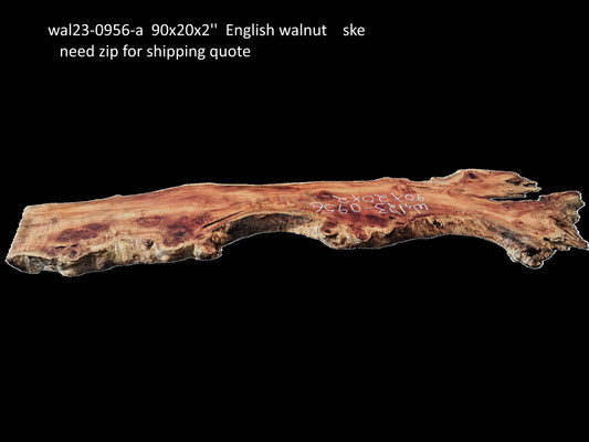 English Walnut Slab | Table | Counter | Live Edge Headboard | Wal23-0956