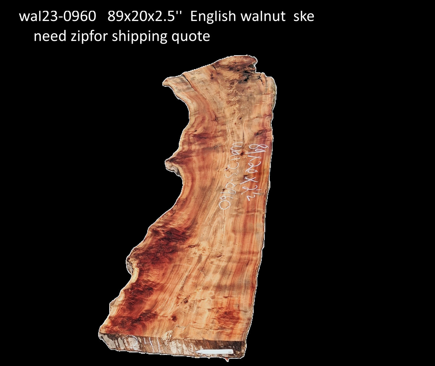 English Walnut Slab | Table | Counter | Live Edge Headboard | Wal23-0960