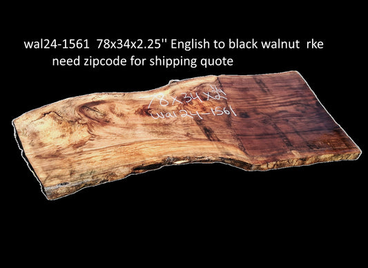 English grafted to black Walnut Slab | Table | Counter | Headboard | Wal24-1561