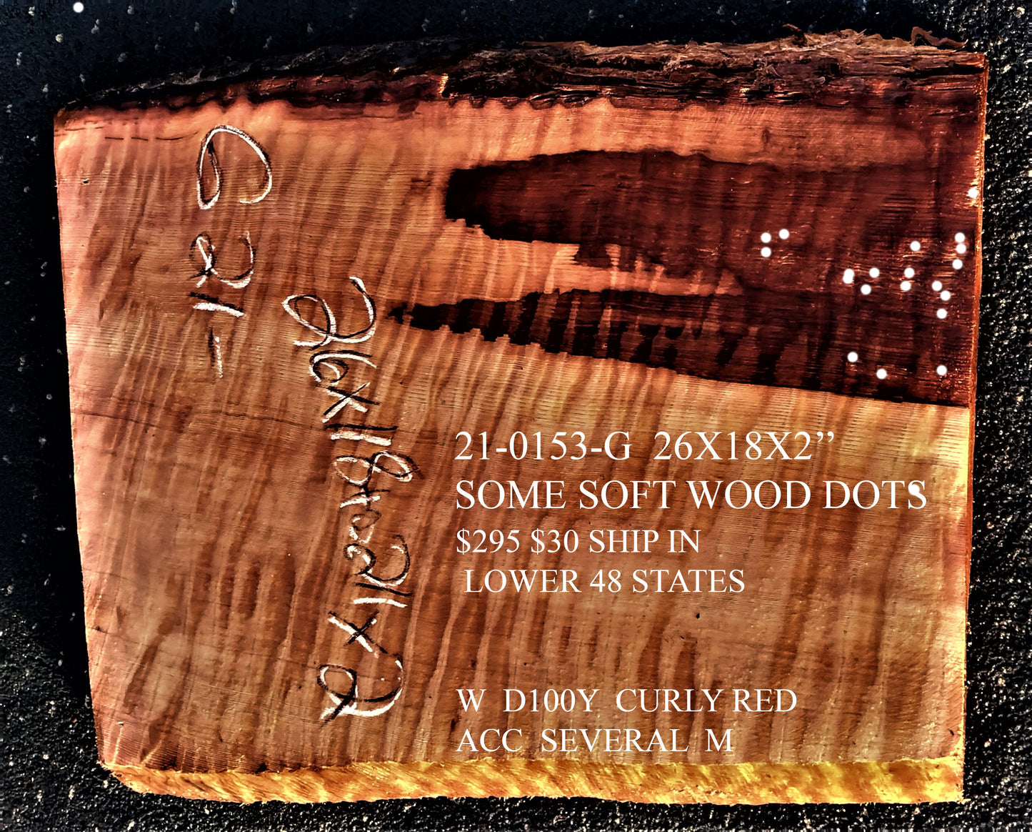 Old growth redwood | DIY craft wood | Luthier wood | 21-0153-GB