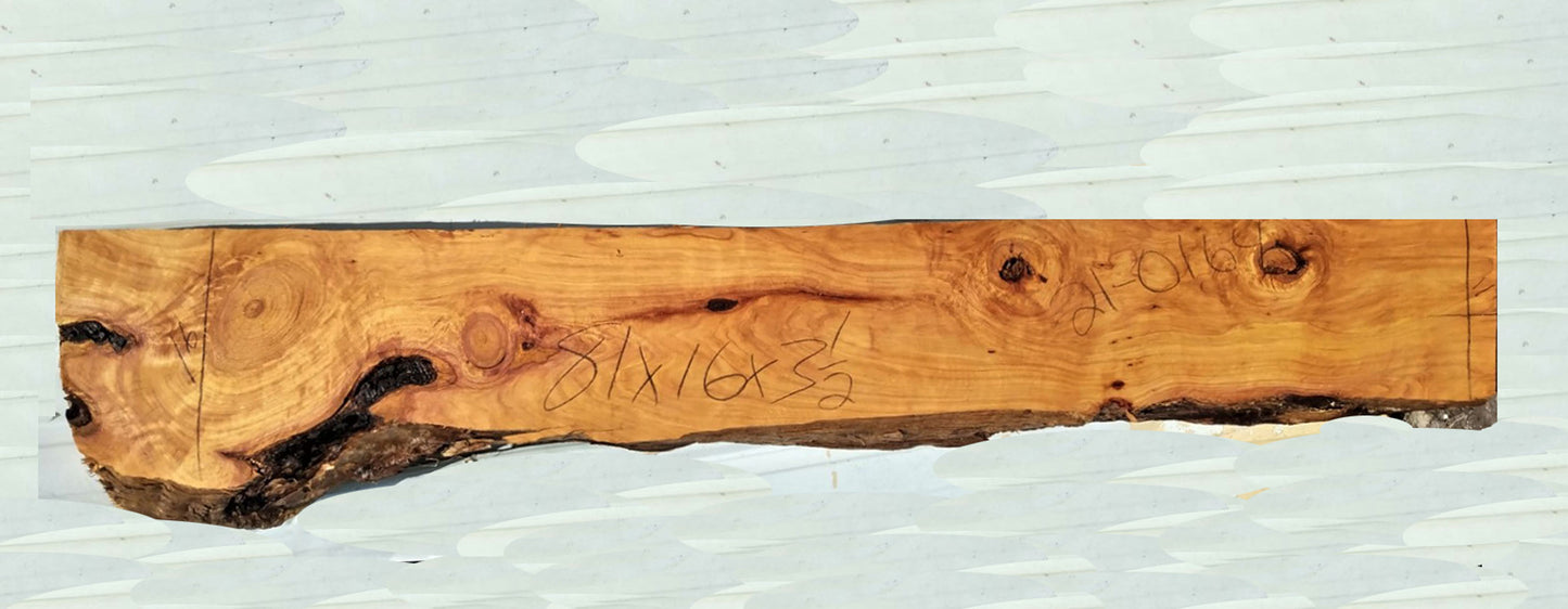 Live edge mantel | Rustic hall table | Monterey Cypress | 21-0164mtl