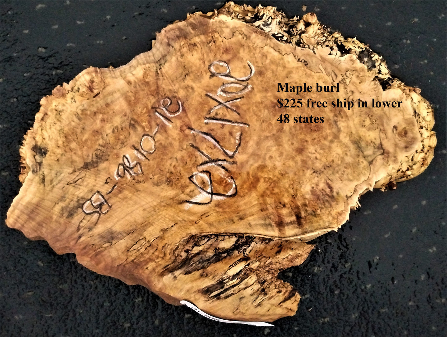 Maple burl slab | live edge slab | burl table clock | 21-0186 bs ma