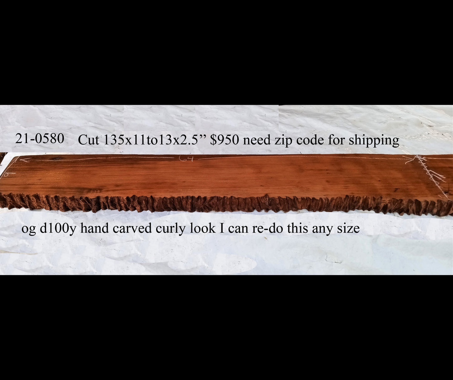 old growth redwood | hand carved | live edge | DIY craft wood | 21-0580-MT