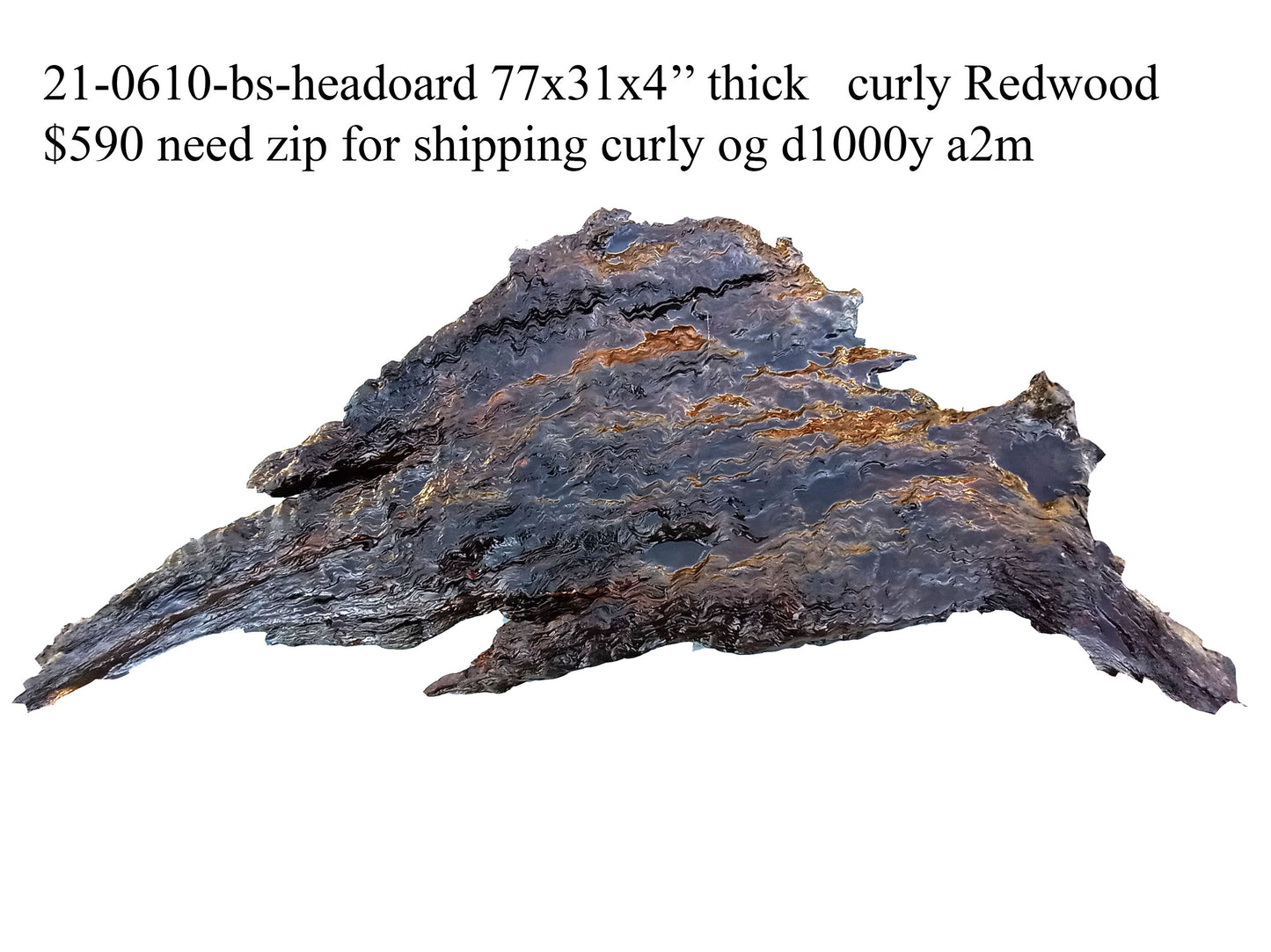 old growth | curly redwood | live edge | DIY craft wood | 21-0610-BS