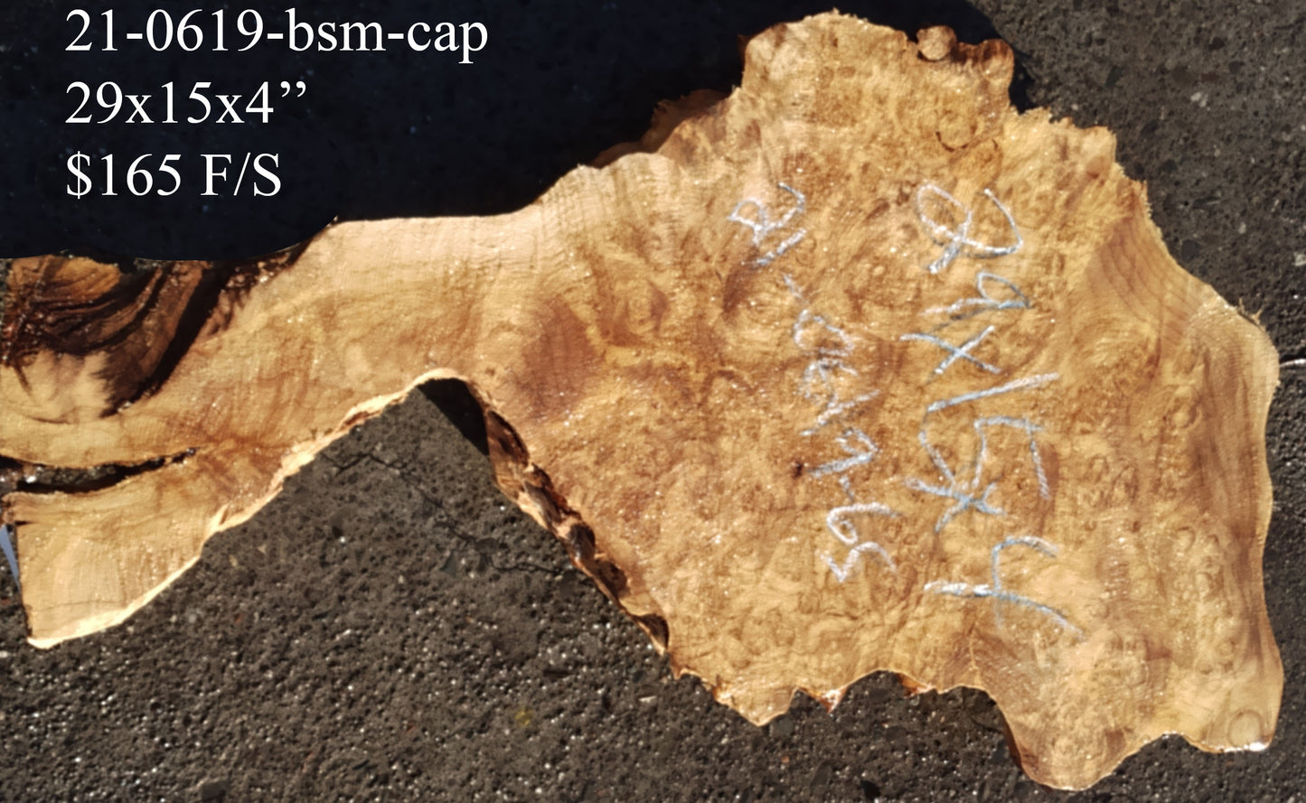 Maple burl cap | live edge slab | DIY crafts | 21-0619-bs map cap