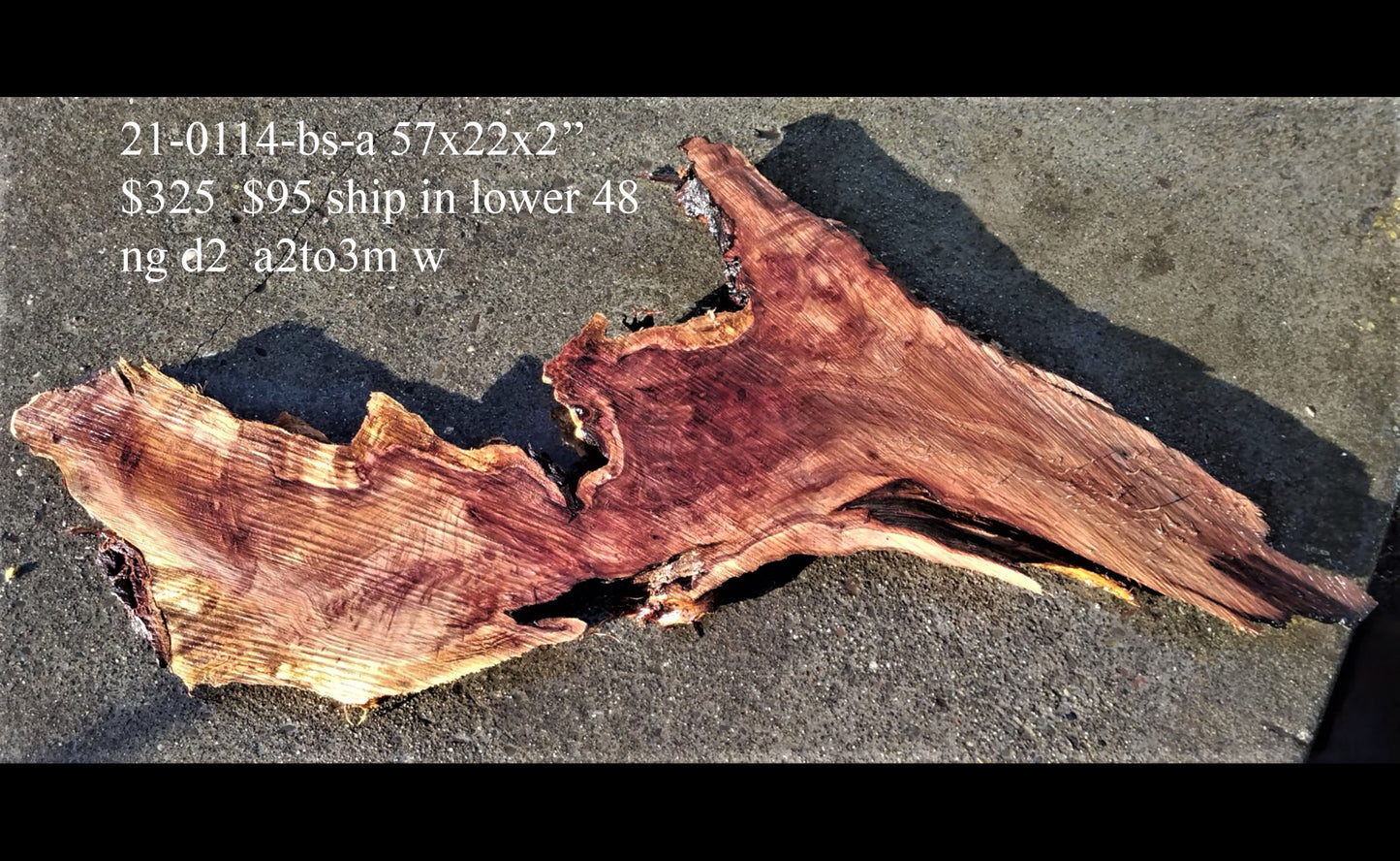 Live edge | redwood burl | river table | DIY craft wood | 21-0114-BS