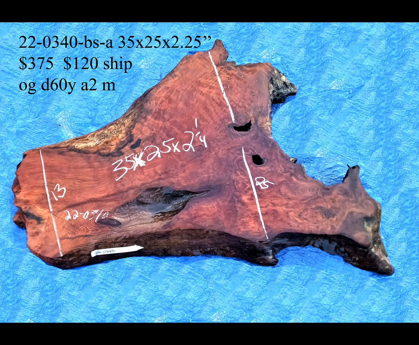 old growth | redwood burl | DIY craft wood | river table | 22-0340-BS