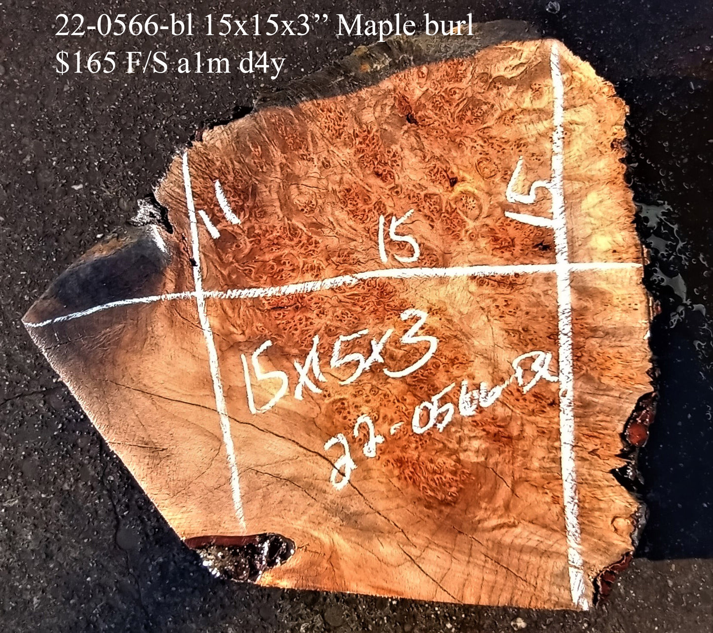 Maple Burl Block | Maple Burl | Maple Block | Burl Block | 22-0566