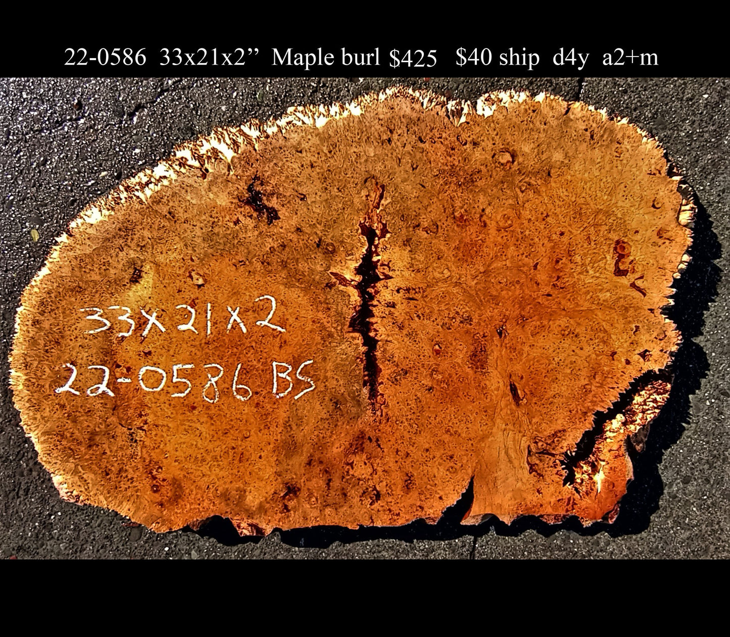 maple burl | live edge | DIY craft wood | river table | 22-0586-BS