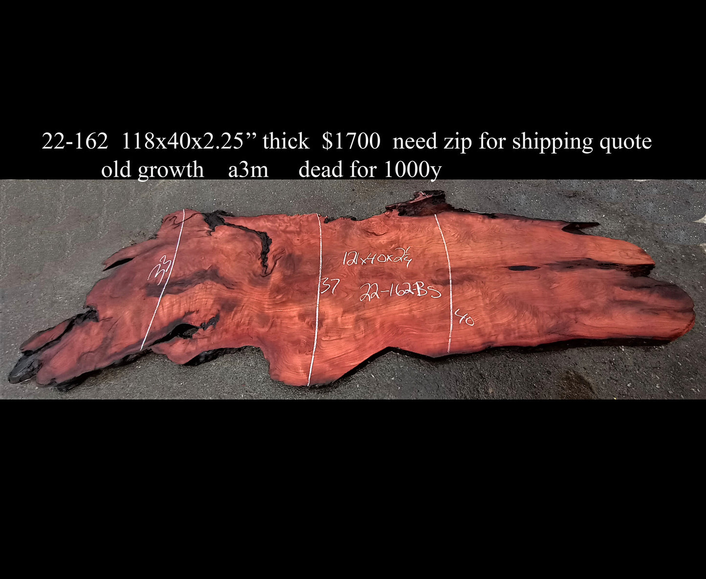 live edge slab | Redwood slab | rustic desk | burl table | DIY crafts | 22-162