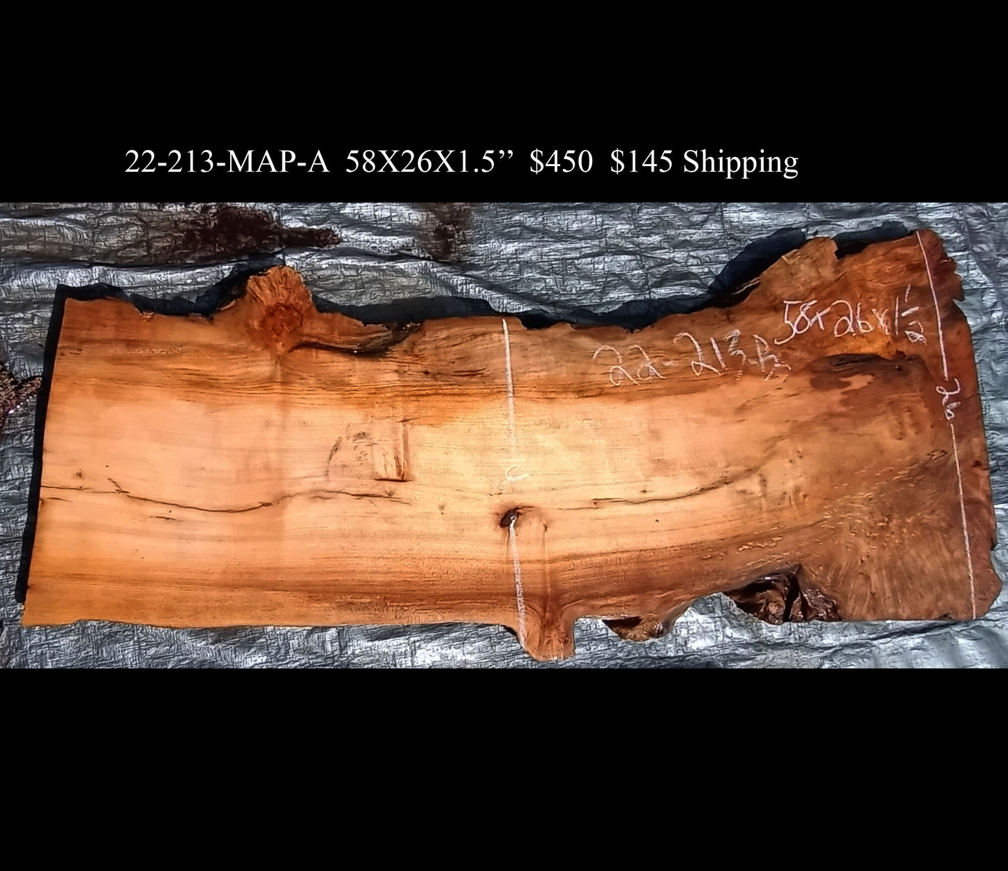 river table | resin table | live edge slab | Maple burl | 22-213