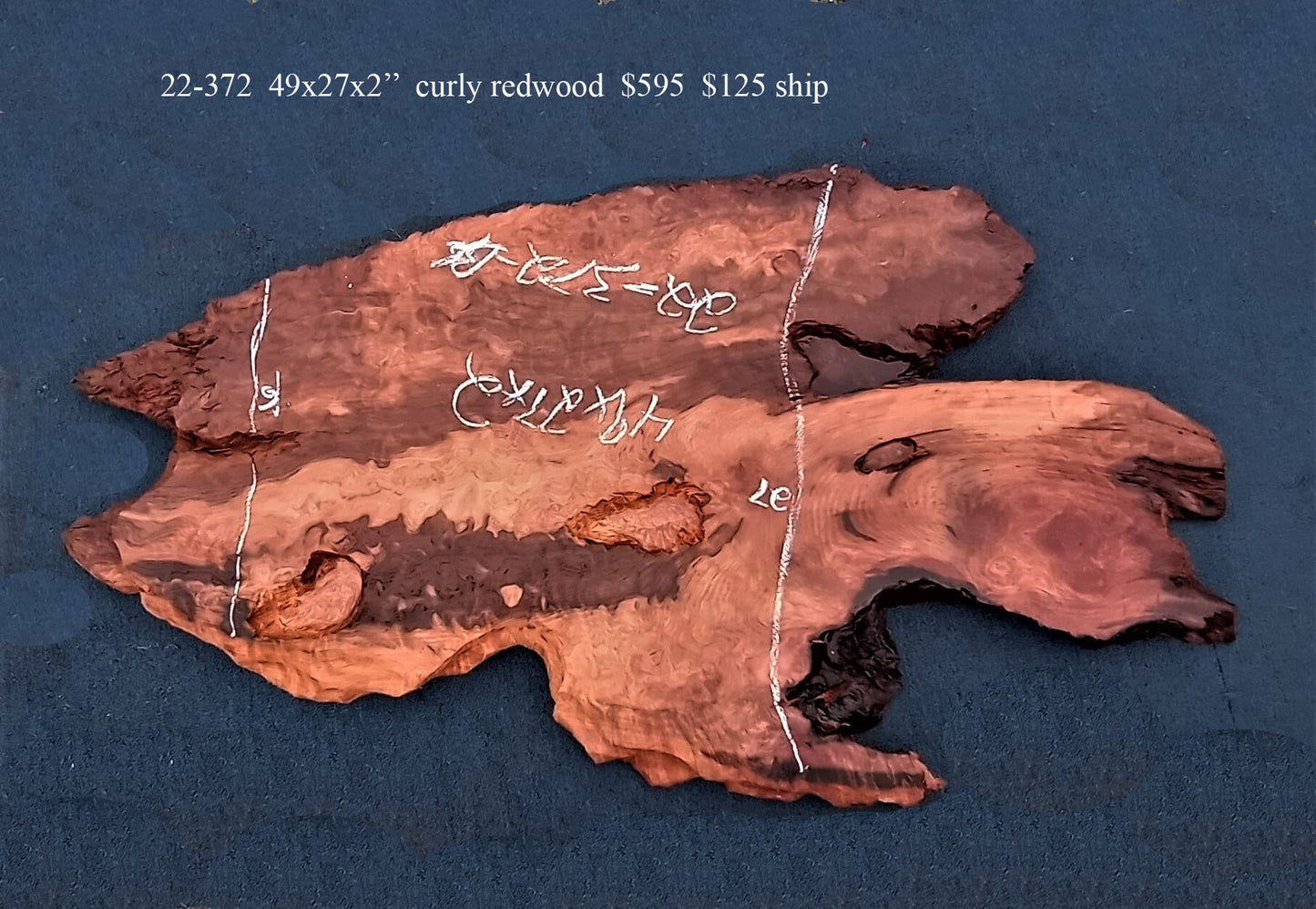 curly redwood | Live edge slab | burl table | river table | DIY crafts | 22-372