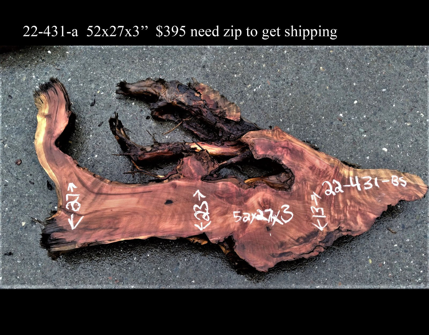 River table | wall decoration | redwood burl slab | DIY crafts | 22-431