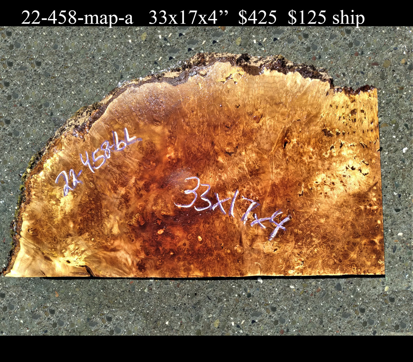 Maple burl slab | wood turning | DIY crafts | bowl turning | 22-458