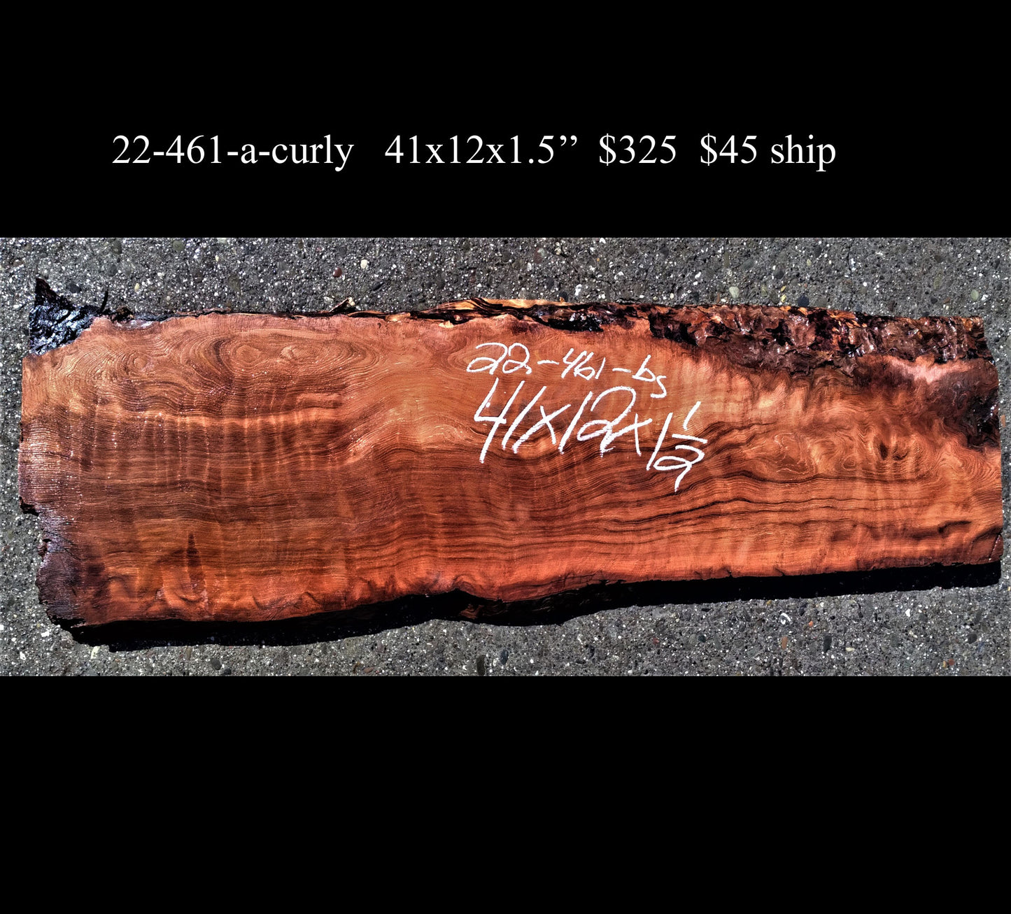 curly redwood | guitar billet | DIT crafts | wood shelf | 22-461