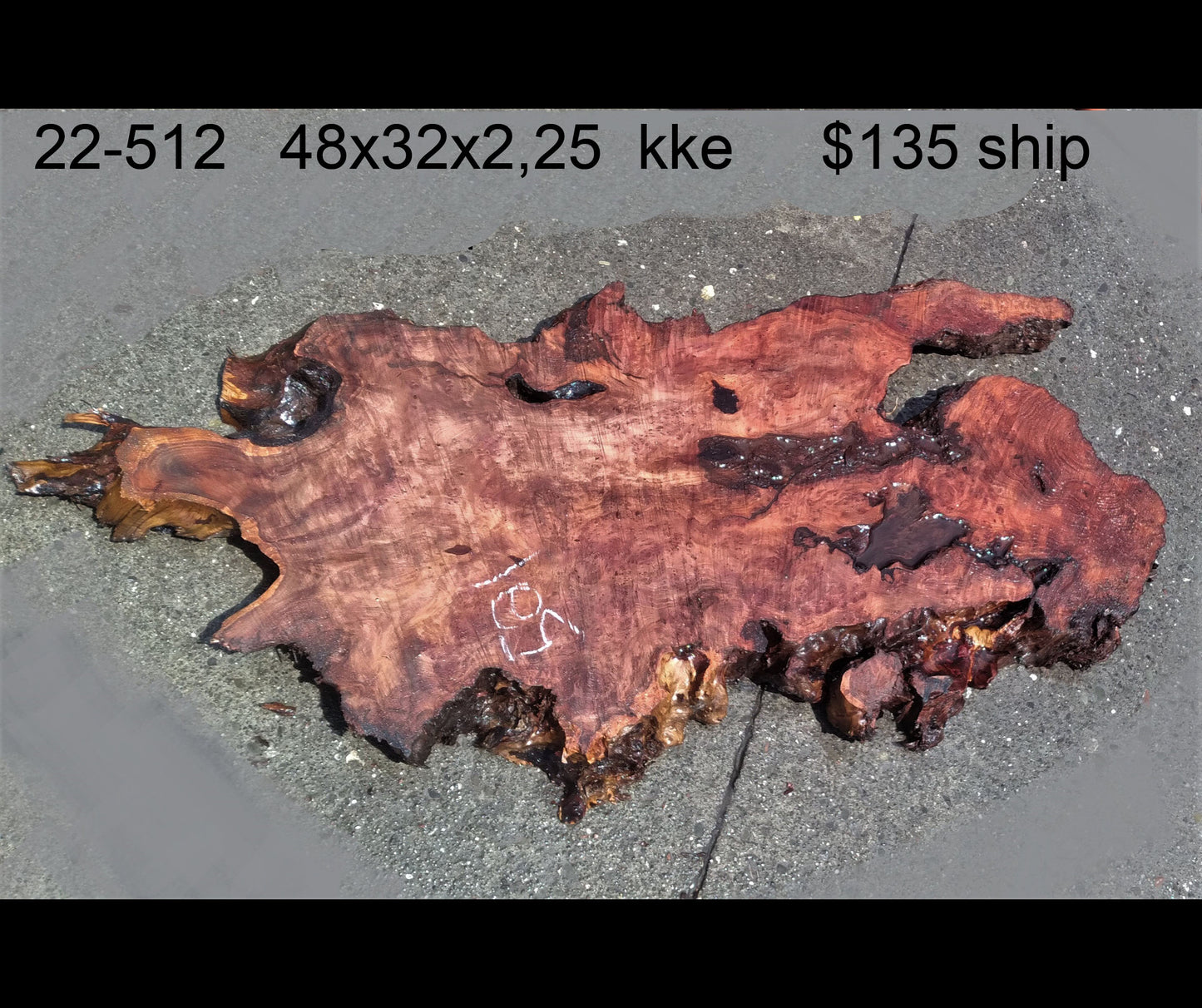 live edge slab | old growth redwood | burl table | 22-521