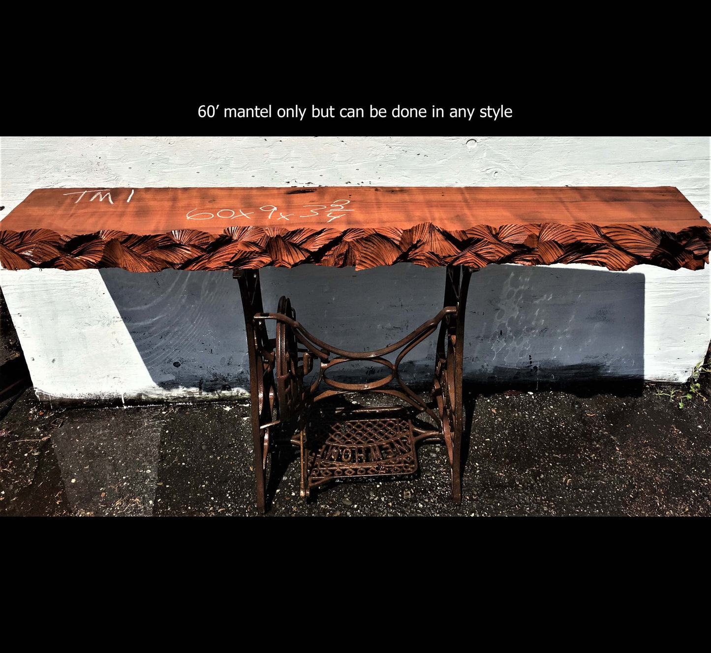 carved mantel | live edge mantel | mantle shelf | TM1