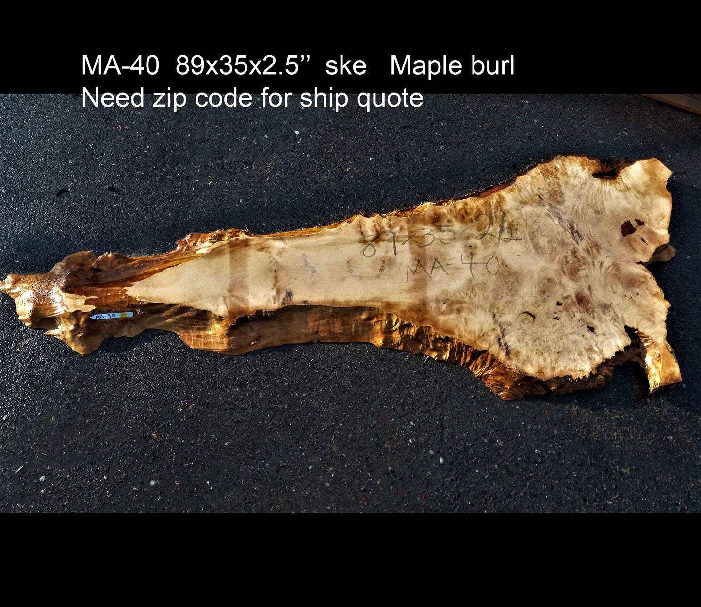 Live edge slab | headboard | river table | Maple burl | DIY wood | MA-40