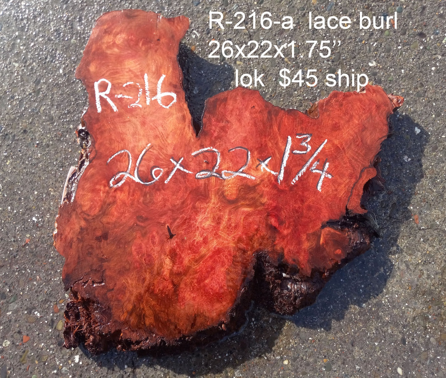 Redwood burl | live edge | DIY craft wood | burl clock | r-216