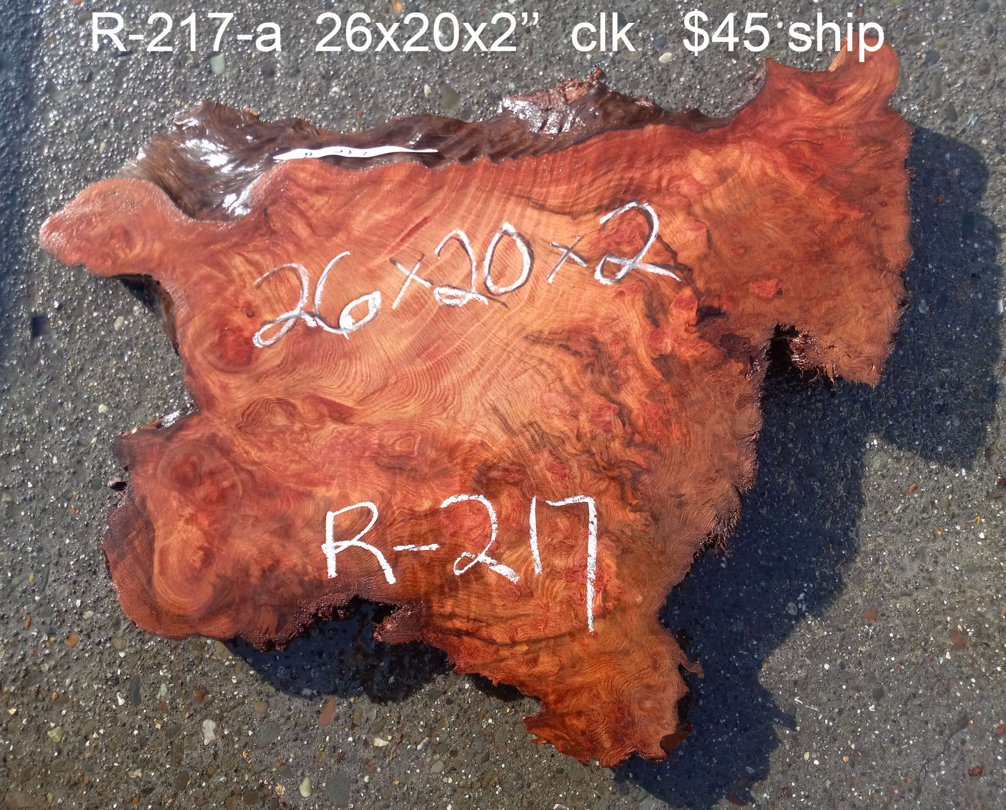live edge slab | redwood burl | DIY wood crafts | burl clock | r-217