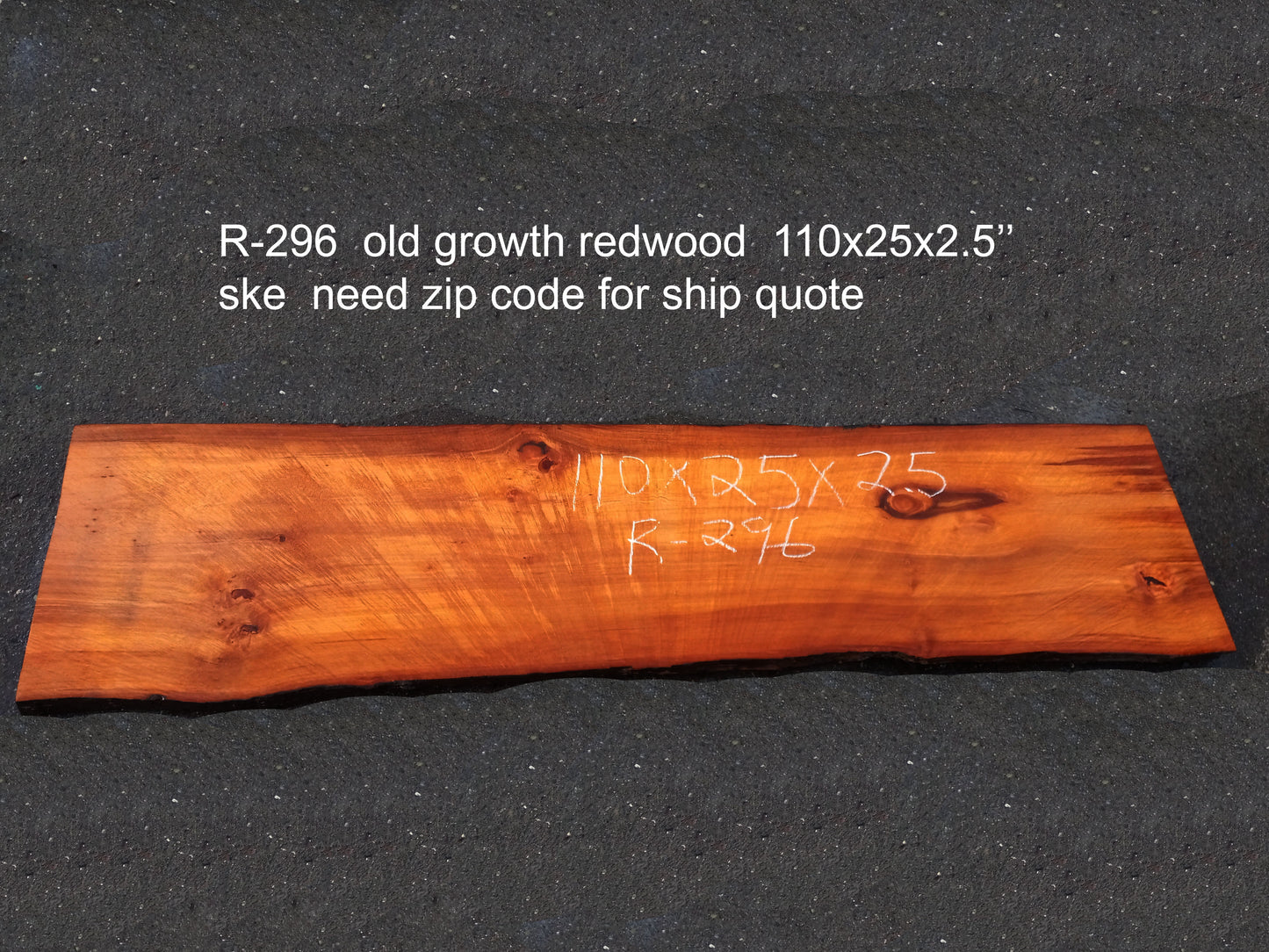 old growth redwood | live edge bar counter | serving or hall table | r-296
