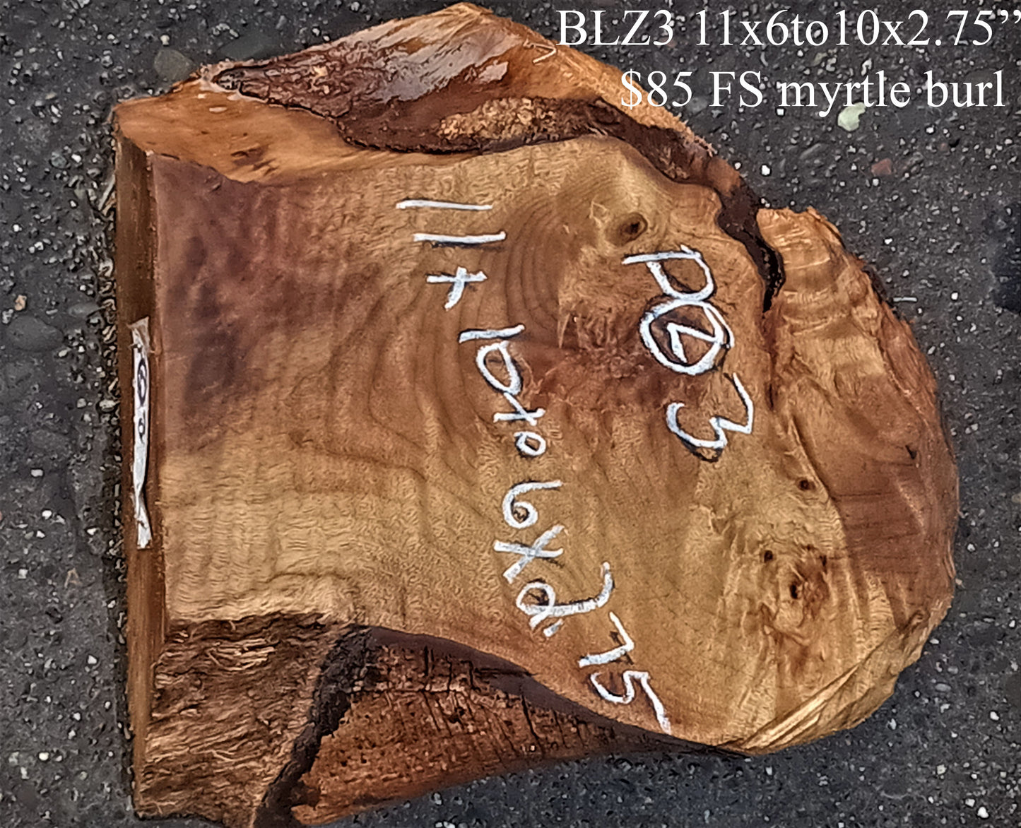 myrtle burl | DIY craft wood | live edge | turning block | BLZ3